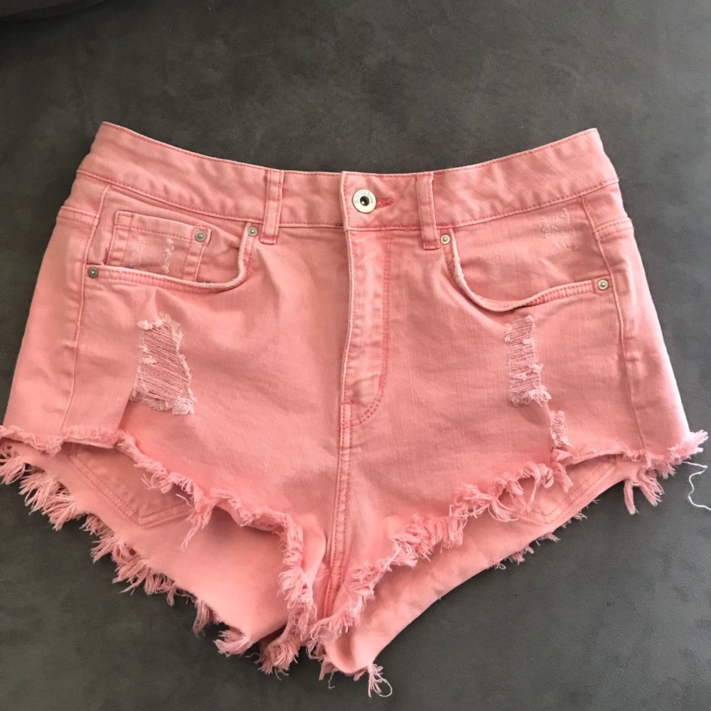 Urban outfitters pink high waisted shorts